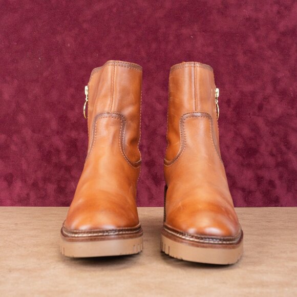 Pikolinos Women Valladolid Brown Leather Zip Chunky Heel boots 8.5US EUR39 - Picture 3 of 8
